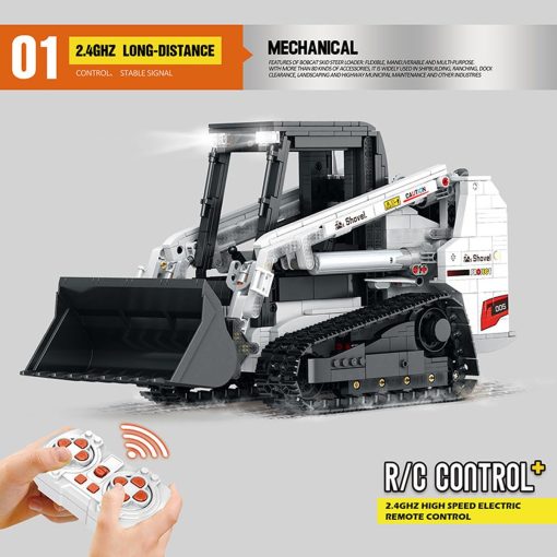 Set de bloques de construccion de tecnologia YILETKC, vehiculo de carga RC de 2.4G/APP Steer Loader juguetes de construccion con motor, regalo de juguete de construccion de cargador de orugas para adultos y adolescentes - 1366 piezas - Imagen 5