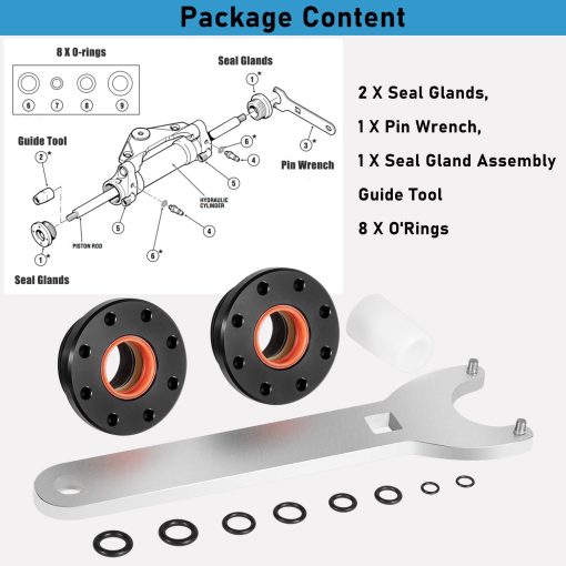 Camoo Extractor de Soporte de Direccion Hidraulica con Kit de junta de cilindro de direccion hidraulica delantera HS5157 y Llave de perno para HC5340, HC5342, HC5343, HC5344, HC5345, HC5346, HC6754, HC6755 - Imagen 5