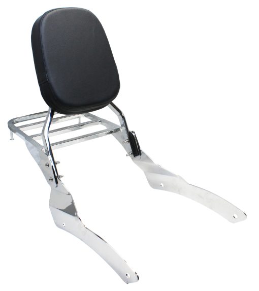 YHMOTO Respaldo Sissy Bar con Parrilla para Equipaje para Yamaha VStar 650 400 DS650 Classic DS400 V star 1996-2017 (Cromo- para 650 Classic) - Imagen 3