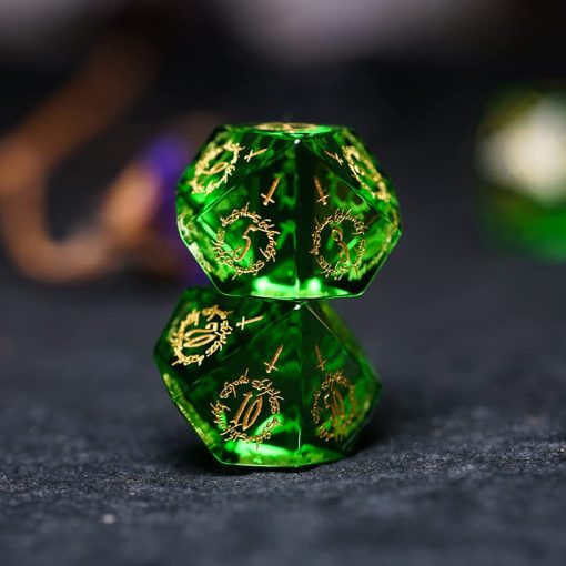 Conjunto de Dados LANGWEI DND, bonitos dados poliedricos D&D verdes de peridoto con caja de regalo, dados de rol para juegos de mesa TRPG Dungeons and Dragons,7 Piezas - Imagen 6