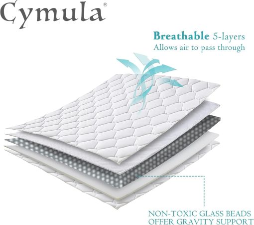 Manta Ponderada CYMULA para Adultos (20 libras 88"x104" Tamano King) - Mantas Pesadas Transpirables de Enfriamiento para Verano Invierno - Manta de Confort Ultra Microfibra Suave con Perlas de Vidrio - Regalos para Hombres/Mujeres - Imagen 5