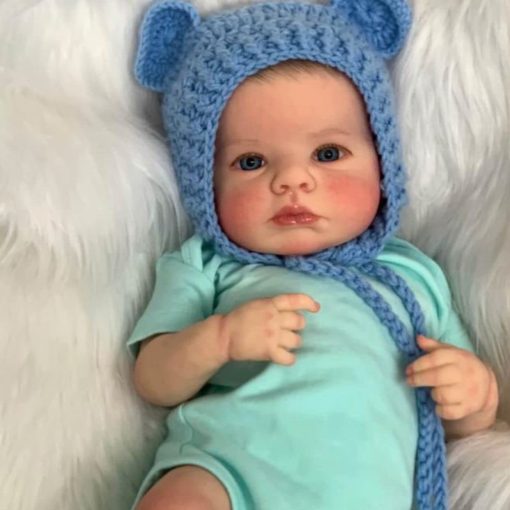 Munecas Reborn CJZYING - Bebe nina realista de 19 pulgadas hecha a mano con cuerpo completo de silicona y kit de alimentacion, regalo para ninos de 3 anos en adelante - Imagen 2