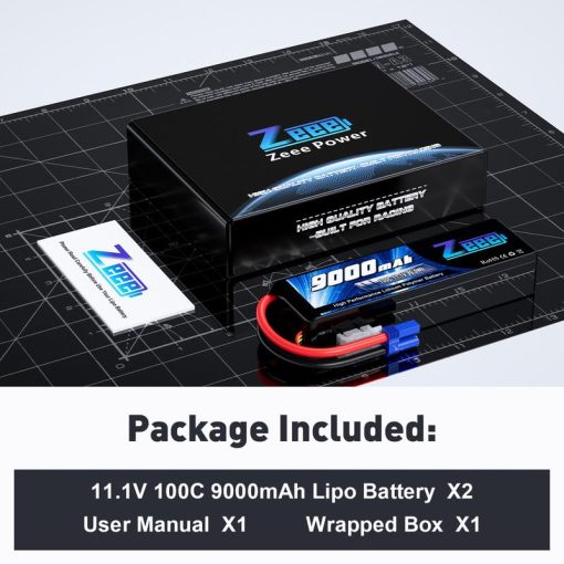 Bateria Lipo Zeee 3S 9000mAh 11.1V 100C Conector EC5 con Placas Metalicas Funda Suave Bateria para Coche RC Camion Tanque Modelos de Carreras Hobby (Paquete de 2) - Imagen 6