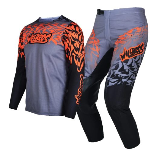 Conjunto de pantalon y jersey Willbros para jovenes, equipo de motocross MX para ninos, ropa de carreras Off-Road MTB ATV Motorcycle para ninos y ninas, negro naranja YXXL