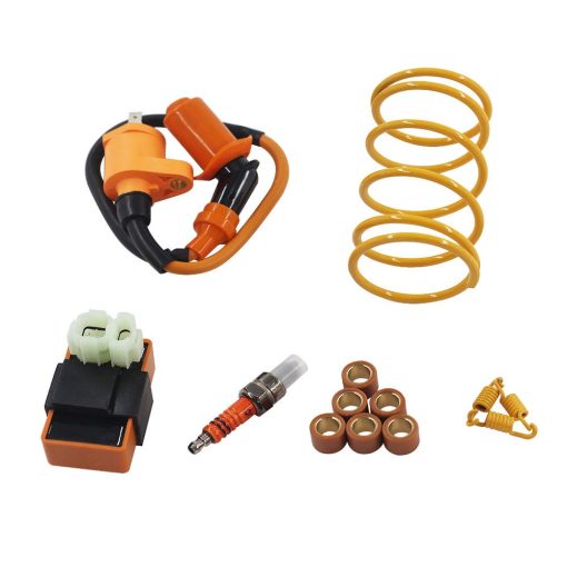 Kit de Reconstruccion de Cilindro GY6 Kymlaa 100cc para 69mm Valvula 49CC 50CC 139QMB Scooter de Moped Motor de 50mm con Juego de Actualizacion de Eje de Levas Bobina de Encendido Racing CDI de 6 pines Bujia de Alto Rendimiento Resorte de Embrague - Imagen 3