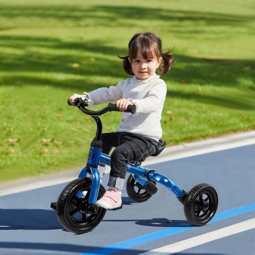 Triciclos para ninos de 2-5 anos Ancaixin 3 en 1 para Ninos y Ninas con Pedales Desmontables y Timbre, Bicicleta de Equilibrio Plegable para Ninos de 2+ Anos, Regalo de Cumpleanos de Navidad Ano Nuevo Azul - Imagen 6