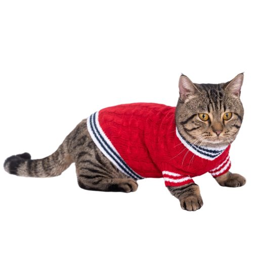 Sueter para Perros de Navidad Pequenos y Medianos Tejido Clasico para Perros Sueter Pullover (Rojo, Grande) - Imagen 4