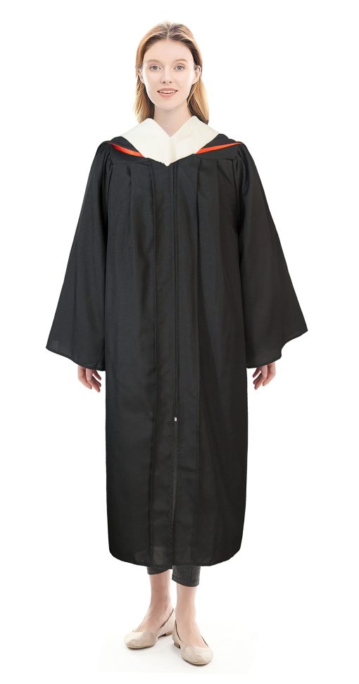 Capa Academica de Graduacion Herrenbek Unisex Deluxe con Capucha de Master Blanca-Roja-Blanca Acepta Colores Personalizados - Imagen 2