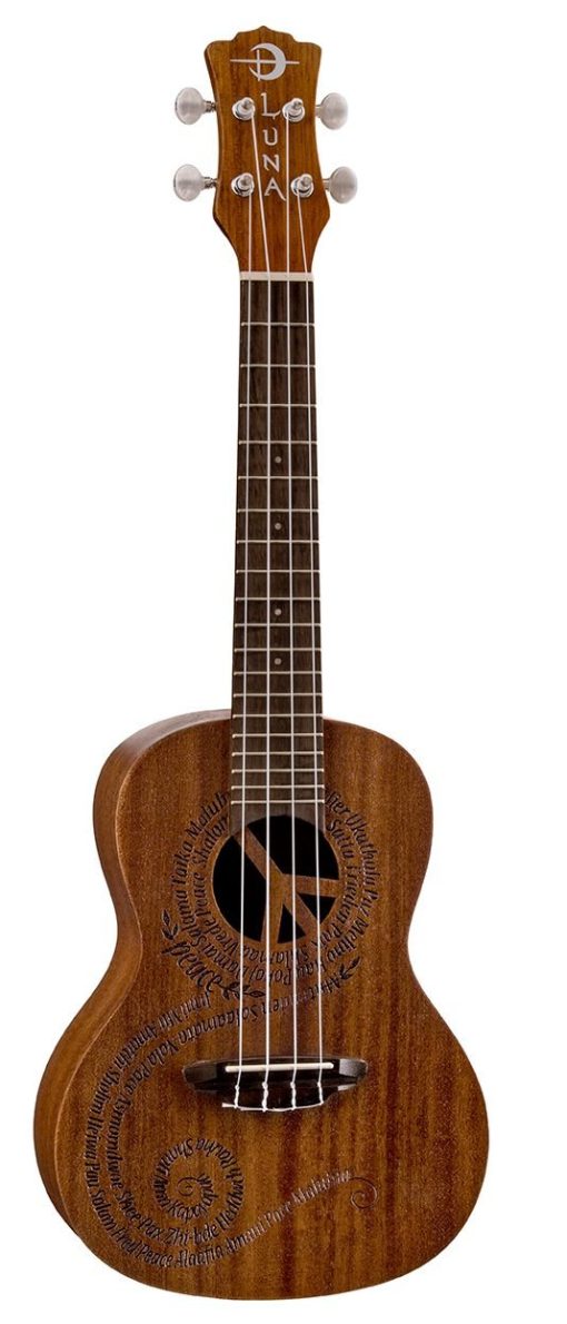 Ukulele Luna Maluhia Peace con Funda, Satin Natural - Imagen 2
