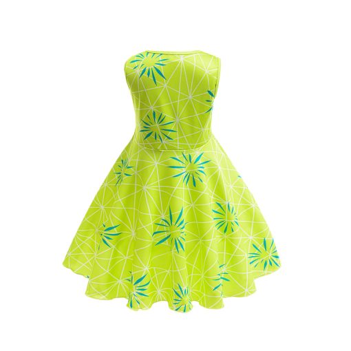 Disfraz de Princesa Alegria para Ninas Joy Vestido de Cosplay para Ninos Vestuario de Halloween Cumpleanos Navidad con Peluca (Verde Claro, 5-6 anos) - Imagen 4