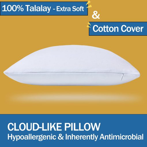 Almohada de Latex 100% Natural Premium Fomwris, Almohada de Cama para Dormir con Funda de Algodon Removible, Ayuda a Aliviar la Presion, Transpirable, Alivio de Presion, Duradera, Mejor Regalo (Tamano King) - Imagen 2