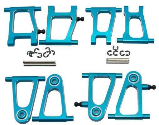 Upgrade Compatible with Tamiya TT01 TT-01 RC Car Suspension Arm & Drive Shaft & DogBone & Steering Knuckles Carrier & Shell Body Post Motor Mount Parts(Blue) - Imagen 4