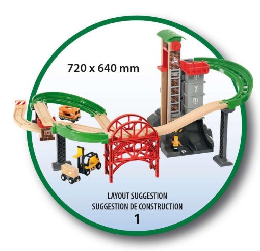 BRIO World 33887 Set de Almacen Elevador y Carga | Juego de Tren para Ninos de 32 Piezas con Vias de Madera y Accesorios | Diseno Interactivo | Madera Certificada FSC | para Edades de 3 anos en Adelante - Imagen 9