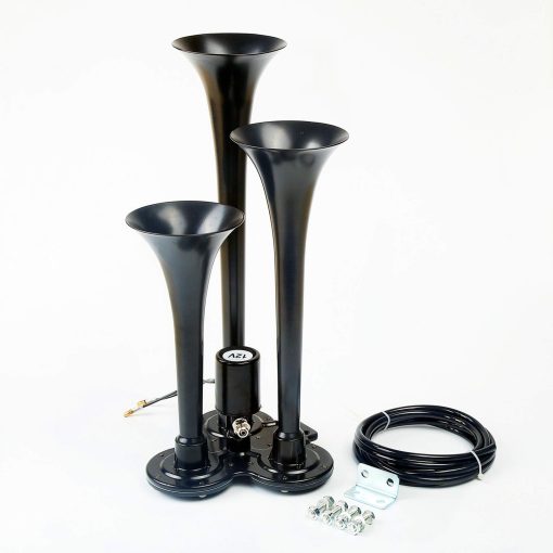 Claxon para coche Viping Air Horn 160DB Tres tubos negro La valvula electromagnetica electrovalvula Control electronico bocina coche Electrica impermeable altavoz coche para cualquier vehiculo de 12V camion Lorry carro barco - Imagen 3