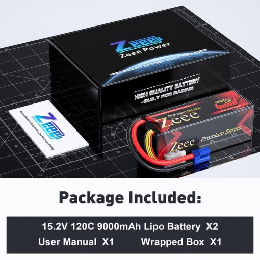 Bateria Lipo Zeee Serie Premium 4S 9000mAh 15.2V HV Lipo 120C con Estuche Duro y Conector EC5 para Coche RC Camion Tanque Modelos de Carreras (Paquete de 2) - Imagen 6