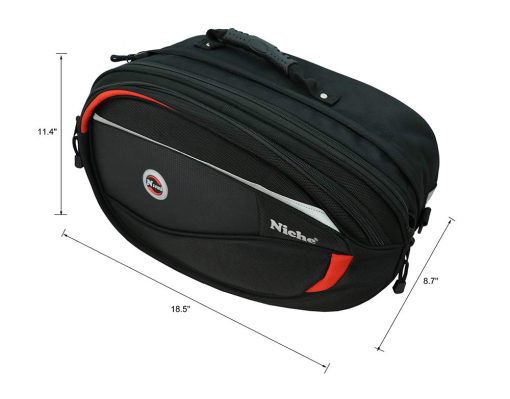Niche 2pcs Bolso de Sillin de Moto de Lujo, Bolso Lateral, Alforja para Moto de Calle y Deportiva, Expandible e Impermeable NMO-8209 - Imagen 7