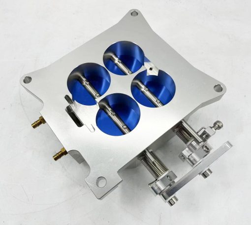 Cuerpo del acelerador CNC Billet 1000 CFM 1.75" Nucleo de 4 Barriles 4150 Plata Compatible con Chevy GM LS1 LS2 LS3 LS6 LS7 LS9 LSX Chevrolet Ford 302 SBC - Imagen 3