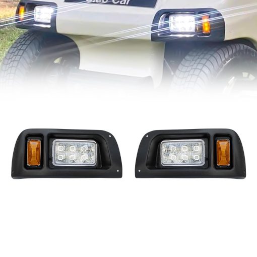 Kit de Luces LED para Carrito de Golf Orle Oko DS Compatible con Club Car DS 1993-UP Lado del Pasajero y Conductor Reemplaza Kit de Faros 12V para Club Car DS Gas y Electrico OEM 101988002 101988001
