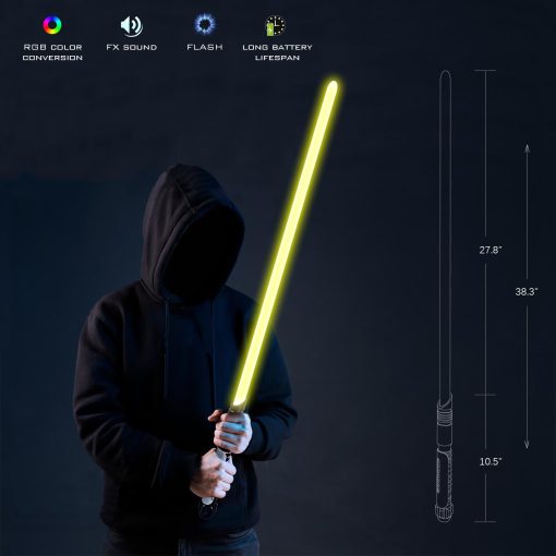 Sable de Luz Recargable RGB para Duelo con LED, Mango de Metal y Hoja de PC Duradera para Adultos Ninos Cosplay y Regalos, Modo de Sonido Ajustable - Imagen 4