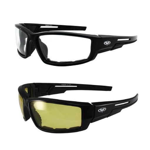 Conjunto de 2 Gafas de Sol para Motocicleta Global Vision Sly 24-Hour Amarillo a Humo y Humo a Transparente Lentes Fotocromaticos