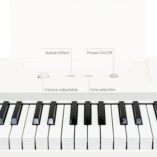 Teclado Piano THE ONE, 61 Teclas para Principiantes/Profesionales, Piano Electrico con Teclas Iluminadas, Soporte de Musica y Aplicacion de Piano, Compatible con USB MIDI/Audio/Microfono/Auriculares/Pedal Sustain - Imagen 5