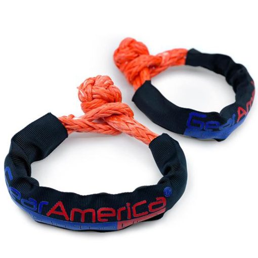 Soft Shackles Sinteticos GearAmerica 1/2? Naranja ? Fabricados en EE. UU. ? Resistencia de 45,000 lbs (22.5 Toneladas) ? Recuperacion Todo Terreno, Remolque y Mas ? Mas Fuertes Que los Anillos de Acero ? Incluye Bolsa 2PK
