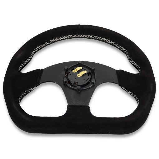 Volante de Direccion de Alto Rendimiento Flat Quadro 6 Pernos Para Volante de Carreras Deportivas JDM Gamuzado Heartbreak - Imagen 5