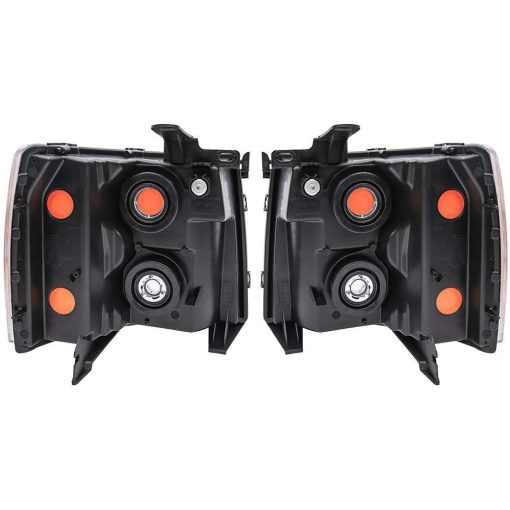 Faro delantero Cheda compatible con Chevy Silverado 1500 2007-2013 / Ajuste 07-14 Chevy Silverado 2500 3500 y Modelos HD (AWT Lente clara Carcasa cromada Indicador ambar, Estilo basico) - Imagen 5