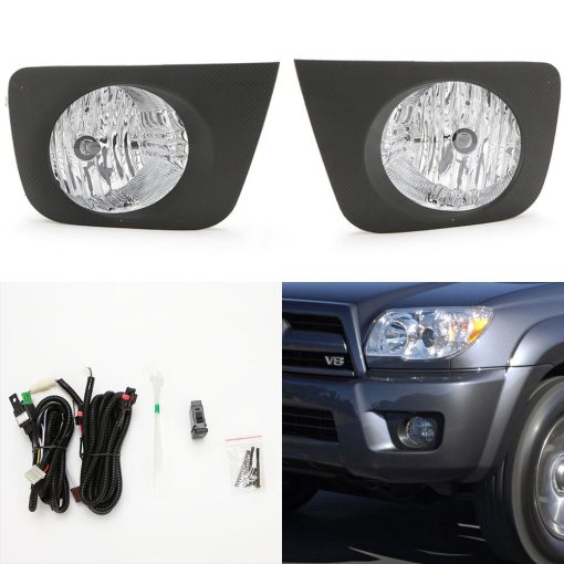 Reemplazo de luz antiniebla transparente Auto-Tech para Toyota 4Runner Hilux Surf 2006-2009 con kit de ensamblaje de lampara de niebla con bisel interruptor cable bombilla (Un par)