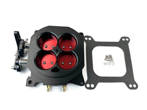 Cuerpo del acelerador CNC Billet de 4 barriles 4150 con capacidad de 1000 CFM - Negro