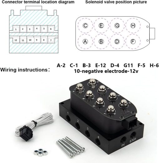 Controlador de Suspension Neumatica con Valvula Solenoide de 1/4 NPT 0-300Psi 12V Controlador de Bolsa de Aire ZHSYMX - Imagen 6