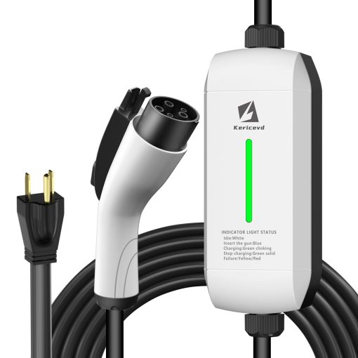 Cargador para vehiculos electricos portatil de nivel 1-2, 20 Amperios 110-240V con cable de 25 pies, enchufe NEMA 6-20 y adaptador de enchufe NEMA 5-15, Estacion de carga para el hogar - Imagen 6