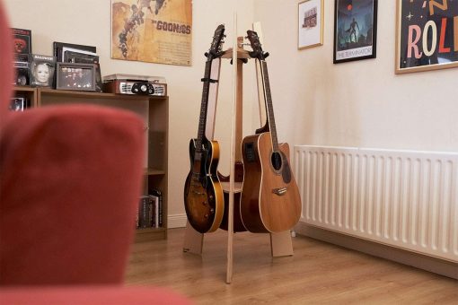 Ruach GR-1 Premium Hardwood 3 Way Multi Guitar Stand Rack - Birch - Imagen 6