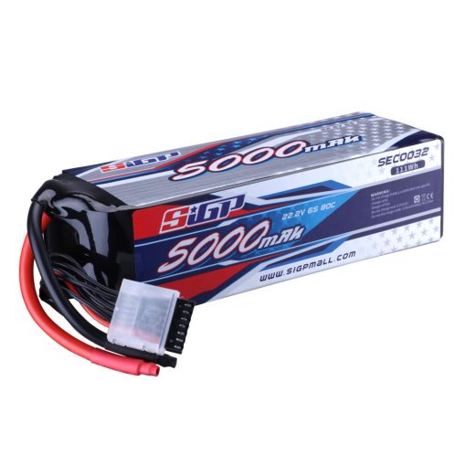 Bateria Lipo SIGP 5000mAh 22.2V 80C para RC Helicoptero Avion FPV Drone Quadcopter Competicion Hobby