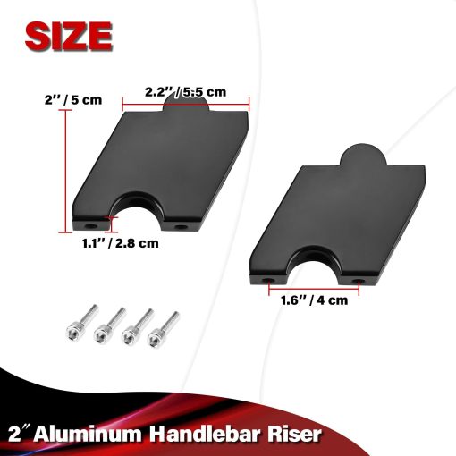Soporte de elevacion del manillar ajustable Hutexico de 2" de altura, Kit de soporte de elevacion del manillar de aluminio con abrazaderas de montaje para Can-Am Ryker 600/900/Rally/Sport 2019-2024 - Imagen 2