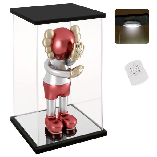 NONEMEY Estuche de Acrilico Transparente con Luz de Control Remoto para 1000% Bearbrick, Caja Organizadora a Prueba de Polvo, Vitrina Modelo, Estuche de Exhibicion para Coleccionables Bearbrick (15.7x12x30inch, 40x30x76cm)