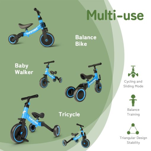 Bicicleta para ninos besrey 5 en 1 para ninos de 1 a 4 anos, triciclo para ninos, juguete para nino y nina, entrenamiento de equilibrio, pedales desmontables - Imagen 2