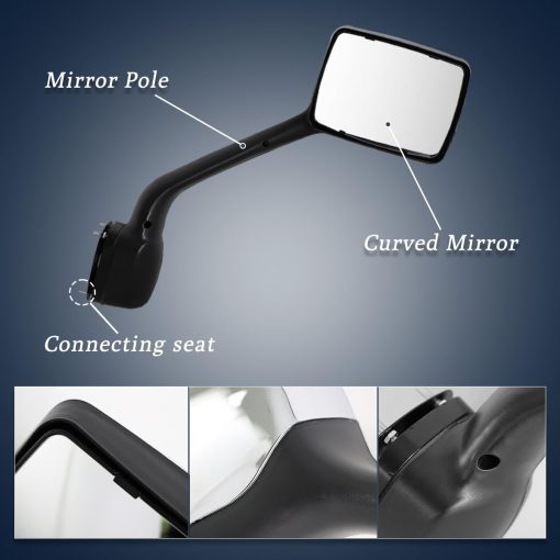 Espejo de capo cromado Sterlix para espejo de puerta Kenworth T680 Reemplazo del espejo del lado del conductor LHD Accesorios para espejos T680 - Imagen 5