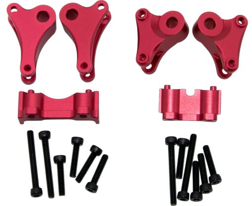 Upgrade Compatible with Traxxas 1/16 E-REVO Mini Slash - Juego completo de piezas de aluminio (Rojo) - Imagen 4