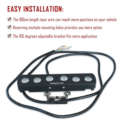 Luz Handster Off road para perseguir luz LED blanca fria con luz de dia roja DRL luz de seguridad de advertencia de flash de freno de marcha atras de Estroboscopica IP68 impermeable Lampara de conduccion auxiliar trasera UTV - Imagen 5