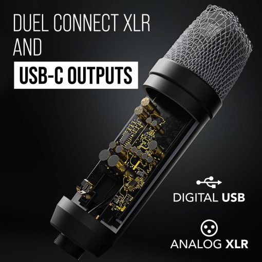 Microfono de condensador de estudio de gran diafragma RØDE NT1 de 5a generacion con salidas XLR y USB, soporte de choque y filtro pop para produccion musical, grabacion vocal y podcasting (Negro) - Imagen 3
