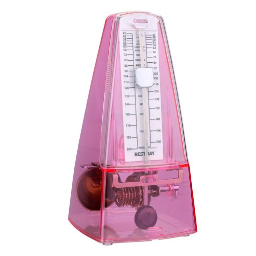 Metronomo Mecanico de Alta Precision con Clic Audible y Timbre (Transparente Rosa) - Imagen 3