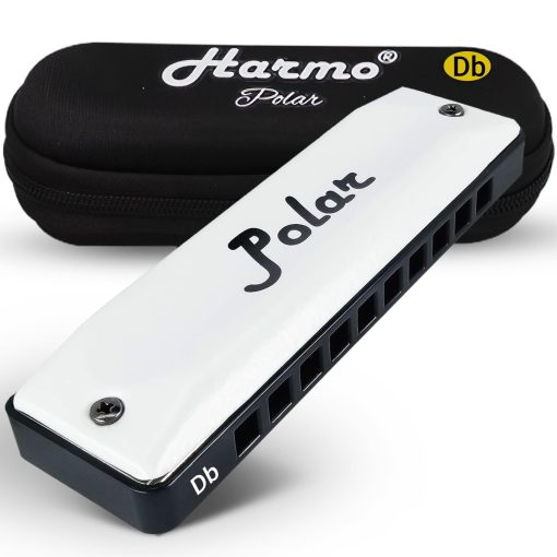 Armonica Diatonica Polar de Harmo en clave de Db - 10 agujeros 20 notas, Armonica Blues Mouth Organ Con Estuche, Lenguas de Bronce Fosforado, Adecuada para Todos los Generos, Armonica para Ninos, Adultos, Principiantes y Profesionales