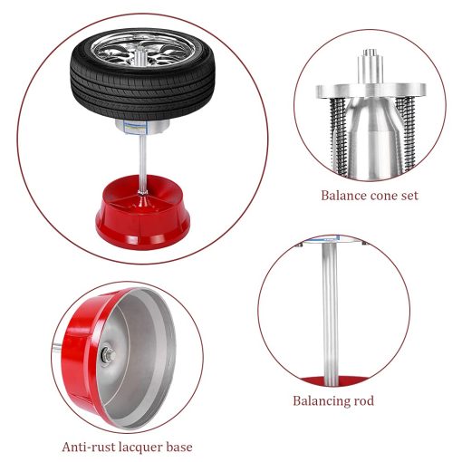 Equilibrador de Ruedas de Burbujas Portatil, Maquina Equilibradora de Neumaticos Profesional Pesada para Rines de Neumaticos de Coches y Camiones con Nivel de Burbuja - Imagen 3