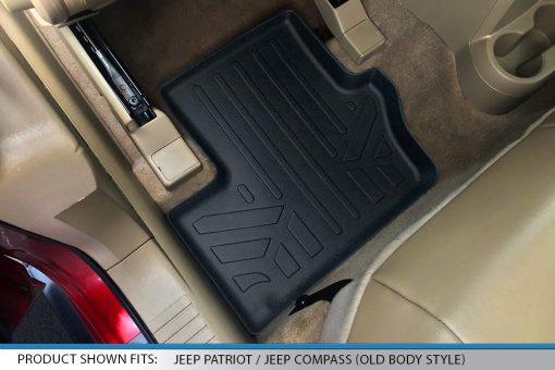 Juego de forros para piso MAXLINER de 2 filas en negro, compatible con Dodge Caliber 2007-2012 / Jeep Patriot/Compass 2007-2017 Estilo de cuerpo antiguo - Imagen 4