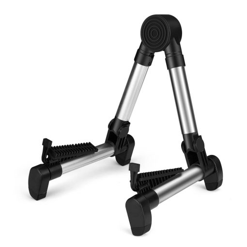 Soporte para Guitarra Plegable Ajustable de Marco en A para Guitarra Acustica Electrica Clasica y Bajo, Violin, Ukulele, Banjo, Mandolina Portatil y Ligero Flexzion
