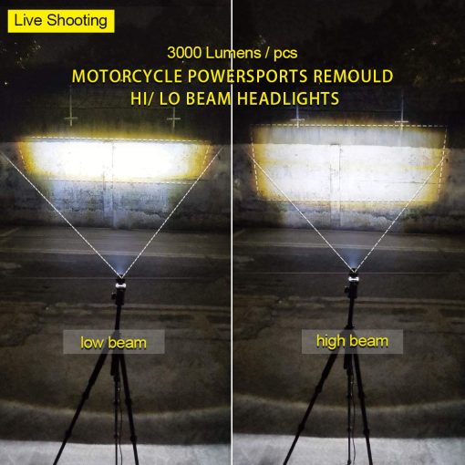 EXZEIT Luz Led para Motocicleta, Funcion de Luz Alta y Baja 1.3'' Luces Antiniebla para Moto Polaris Yamaha Can Am ATV UTV, 12/24V, 30W, 6000 Lumenes 2 piezas (Luz Blanca) - Imagen 2