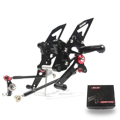 Arashi (Version 2.0) Rearsets para DUCATI 1098 1098S 1098R 2007-2009/848 2008-2010 EVO 2011-2013/1198 1198S 1198R 2010-2012 Ajustables Reposapies Pedales Traseros Negros