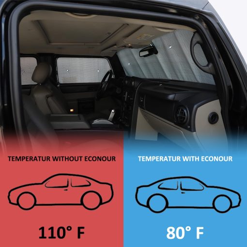 Parasol para parabrisas delantero y parasol completo para ventana trasera de coche para Hummer H2 H3 2003-2009, Protector Solar de Rayos UV, Reflector plegable de rayos UV para coche (para H2 Full-Window 2003-2009) - Imagen 3