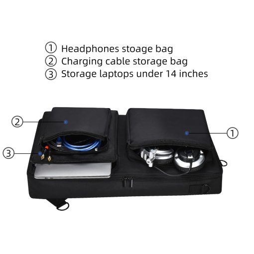 Estuche de almacenamiento para controlador de DJ Nbike para Pioneer DDJ-SR 2 Bolsa de hombro Mochila Forro interno engrosado Anti-impacto Puede colocar computadora Multifuncional Fiesta Actuacion de calle Al aire libre Bolsa de DJ portatil - Imagen 4